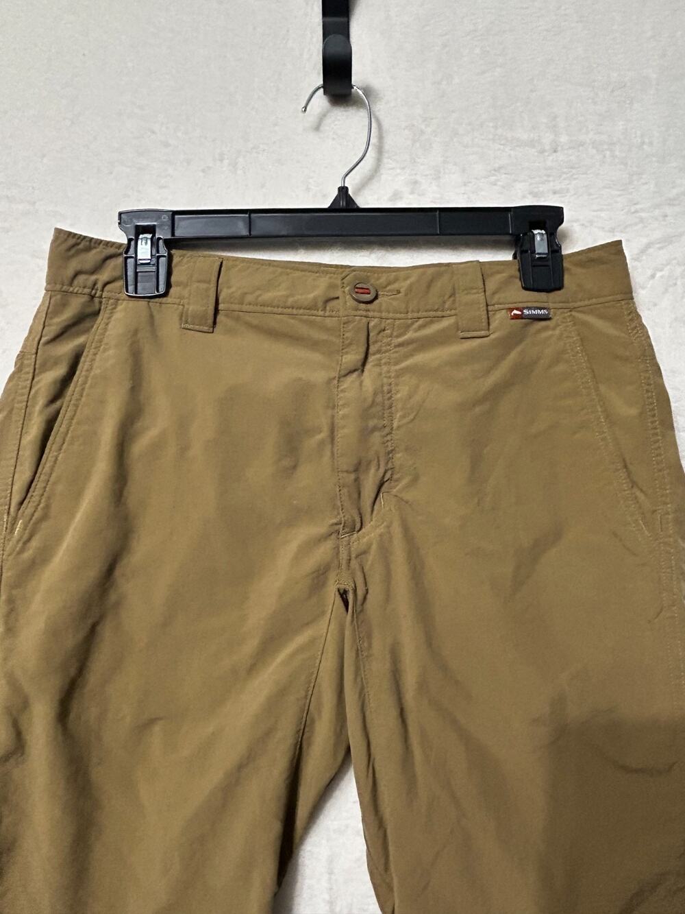 Simms Insect Shield Fishing Pants Mens Size 30 Brown Hiking Outdoor Utility